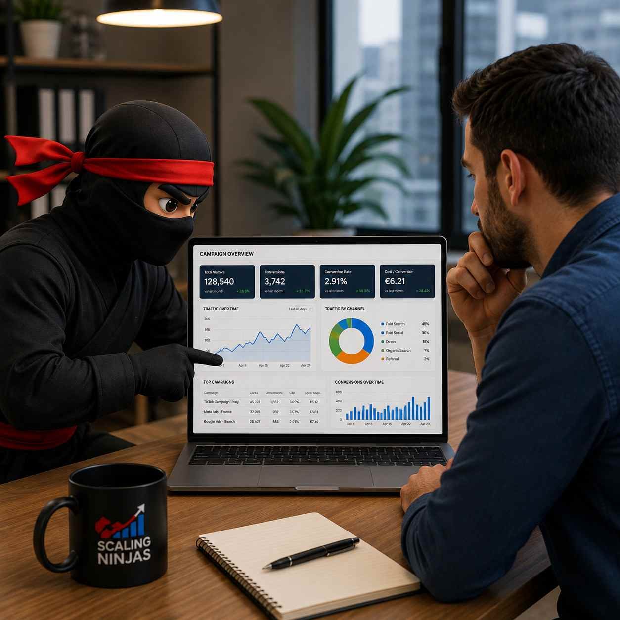 Business owner using a laptop